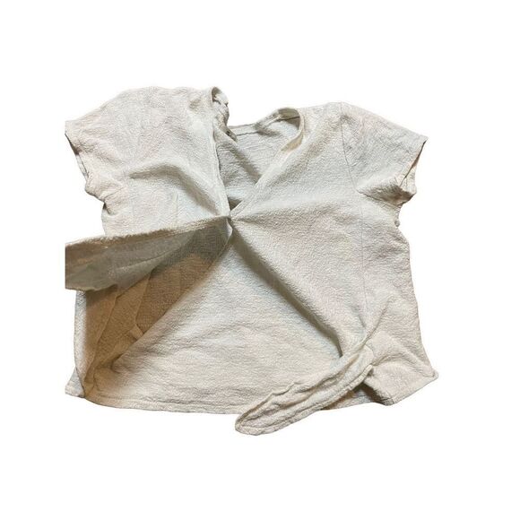 Madewell Wrap front tie Shirt Womens Small S Short Sleeve V Neck Pullove… - Picture 4 of 9